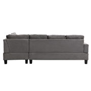 Gray fabric sectional sofa with chaise lounge and storage ottoman by La Spezia additional picture 12