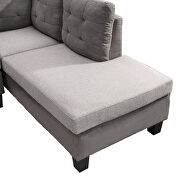 Gray fabric sectional sofa with chaise lounge and storage ottoman by La Spezia additional picture 3
