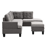 Gray fabric sectional sofa with chaise lounge and storage ottoman by La Spezia additional picture 6