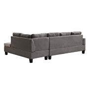 Gray fabric sectional sofa with chaise lounge and storage ottoman by La Spezia additional picture 7