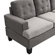 Gray fabric sectional sofa with chaise lounge and storage ottoman by La Spezia additional picture 9