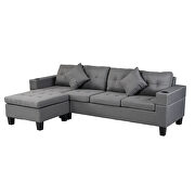 Gray reversible sectional sofa set for living room with l shape chaise lounge by La Spezia additional picture 4