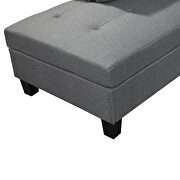 Gray fabric 3-piece sofa with left chaise lounge and storage ottoman by La Spezia additional picture 3