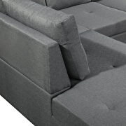 Gray fabric 3-piece sofa with left chaise lounge and storage ottoman by La Spezia additional picture 6