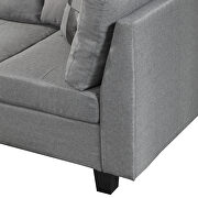 Gray fabric 3-piece sofa with left chaise lounge and storage ottoman by La Spezia additional picture 9