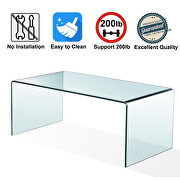 Tempered clear glass coffee table for living room by La Spezia additional picture 5