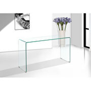 Transparent tempered glass console table with rounded edges desks, sofa table by La Spezia additional picture 5