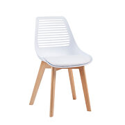 White color set of 2 dining plastic chairs for dining room additional photo 5 of 15
