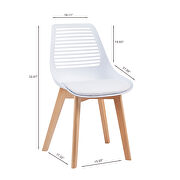 White color set of 2 dining plastic chairs for dining room by La Spezia additional picture 8