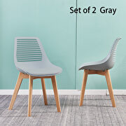 Gray color set of 2 dining plastic chairs for dining room additional photo 3 of 15