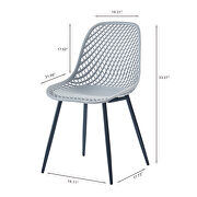 Gray color set of 2 dining plastic chairs for dining room by La Spezia additional picture 7