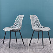 Gray color set of 2 dining plastic chairs for dining room by La Spezia additional picture 10