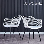 White color set of 2 dining plastic chairs for dining room by La Spezia additional picture 13