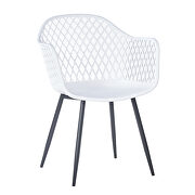 White color set of 2 dining plastic chairs for dining room additional photo 3 of 12
