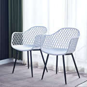 White color set of 2 dining plastic chairs for dining room by La Spezia additional picture 9