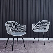 Gray color set of 2 dining plastic chairs for dining room by La Spezia additional picture 6