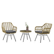 Modern rattan coffee chair table set 3 pcs, outdoor furniture rattan chair by La Spezia additional picture 15