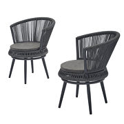 Modern outdoor table and chair woven-belt rope wicker hand-make weaving furniture 3pcs set by La Spezia additional picture 2