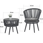 Modern outdoor table and chair woven-belt rope wicker hand-make weaving furniture 3pcs set by La Spezia additional picture 14