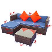 Blue cushion with white core patio sectional wicker rattan sofa 3 piece set by La Spezia additional picture 11