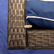 Blue cushion with white core patio sectional wicker rattan sofa 3 piece set by La Spezia additional picture 12