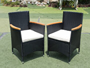 Black rattan 7-piece outdoor patio wicker dining set w/acacia wood top by La Spezia additional picture 10