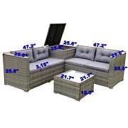 4 piece patio sectional wicker rattan outdoor furniture sofa set by La Spezia additional picture 11