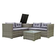 4 piece patio sectional wicker rattan outdoor furniture sofa set by La Spezia additional picture 16