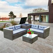 4 piece patio sectional wicker rattan outdoor furniture sofa set by La Spezia additional picture 18