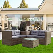 4 piece patio sectional wicker rattan outdoor furniture sofa set by La Spezia additional picture 19