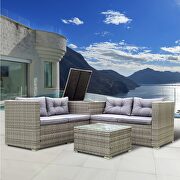 4 piece patio sectional wicker rattan outdoor furniture sofa set by La Spezia additional picture 4