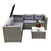 4 piece patio sectional wicker rattan outdoor furniture sofa set by La Spezia additional picture 8