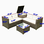 4 piece patio sectional wicker rattan outdoor furniture sofa set by La Spezia additional picture 12