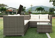 4 piece patio sectional wicker rattan outdoor furniture sofa set by La Spezia additional picture 14