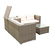 4 piece patio sectional wicker rattan outdoor furniture sofa set by La Spezia additional picture 8