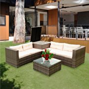 4 piece patio sectional wicker rattan outdoor furniture sofa set by La Spezia additional picture 10