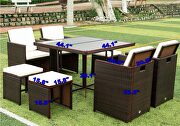 9 pieces patio dining sets outdoor rattan chairs with glass table by La Spezia additional picture 5