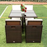 9 pieces patio dining sets outdoor rattan chairs with glass table by La Spezia additional picture 9