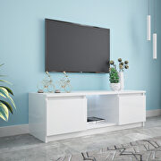 White TV stand with lights, modern led tv cabinet with storage drawers by La Spezia additional picture 19