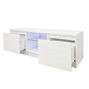 White TV stand with lights, modern led tv cabinet with storage drawers by La Spezia additional picture 8