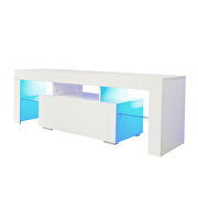 White entertainment TV stand, large tv stand tv base stand with led light tv cabinet by La Spezia additional picture 13