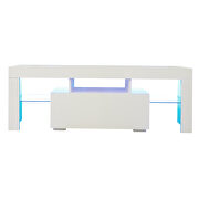 White entertainment TV stand, large tv stand tv base stand with led light tv cabinet by La Spezia additional picture 6
