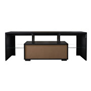 Black TV stand with led rgb lights,flat screen tv cabinet, gaming consoles by La Spezia additional picture 2