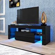 Black TV stand with led rgb lights,flat screen tv cabinet, gaming consoles by La Spezia additional picture 12