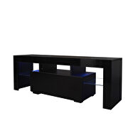 Black TV stand with led rgb lights,flat screen tv cabinet, gaming consoles by La Spezia additional picture 17