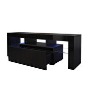 Black TV stand with led rgb lights,flat screen tv cabinet, gaming consoles by La Spezia additional picture 3