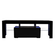 Black TV stand with led rgb lights,flat screen tv cabinet, gaming consoles by La Spezia additional picture 10