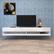 Wall mounted floating 80 TV stand with 20 color leds white by La Spezia additional picture 2