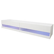 Wall mounted floating 80 TV stand with 20 color leds white by La Spezia additional picture 8