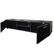 Black TV stand for 70 inch tv stands, media console entertainment center television table by La Spezia additional picture 13
